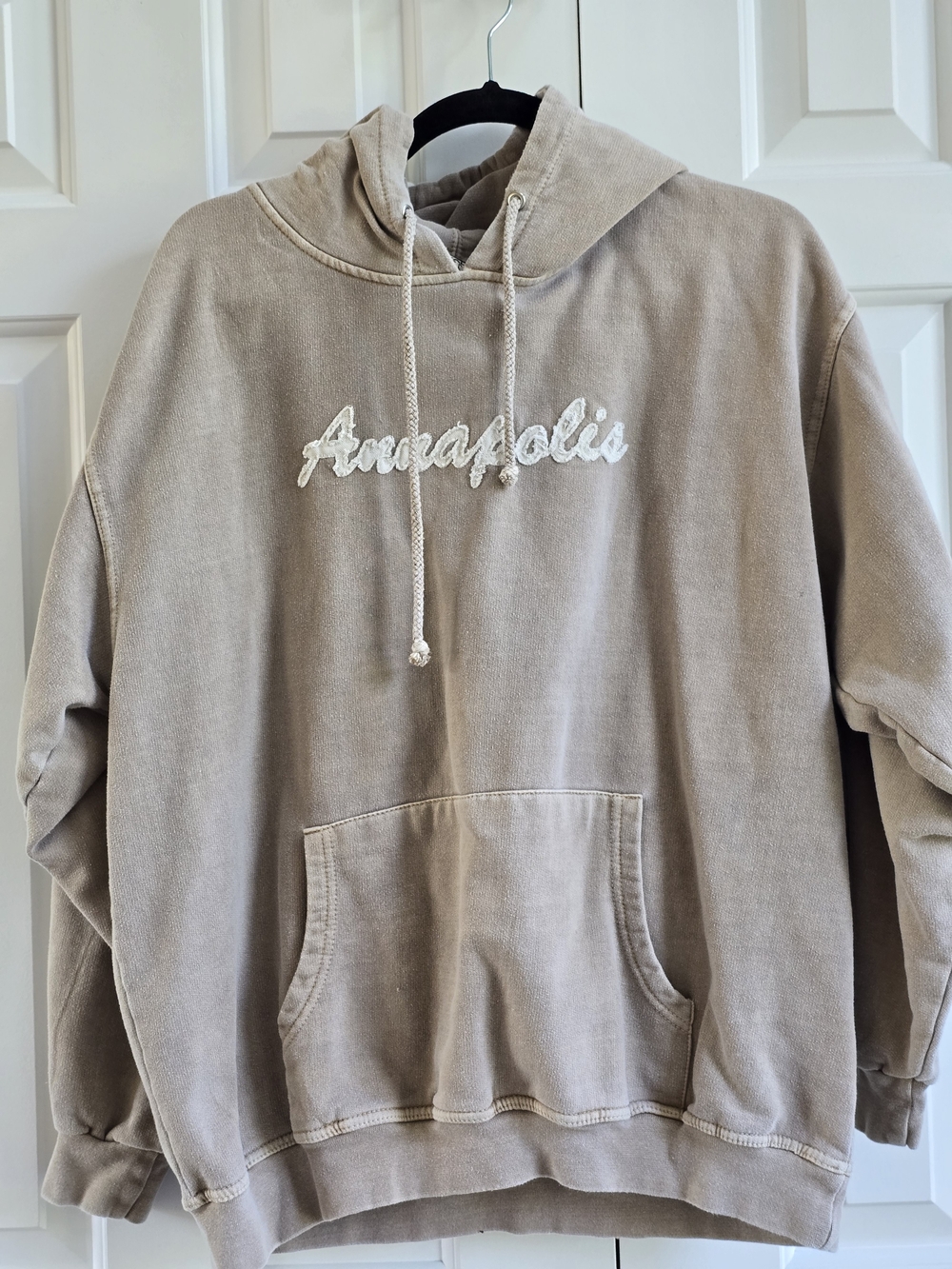 Annapolis Men's Crewneck Hoodie in Beige